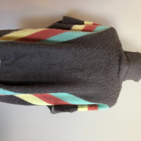 SALE!!!!!! NWT Fuzzy Sweater Poncho with Stripes - Picture 3 of 4